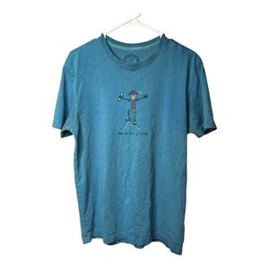 Life Is Good Crusher Cotton T Shirt Tee Muted Teal Graduation Graduate Flawed‎